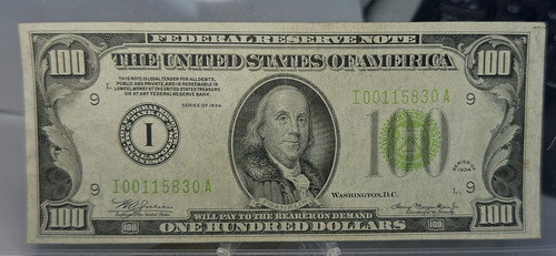 Banconota 100 dollari 1934
